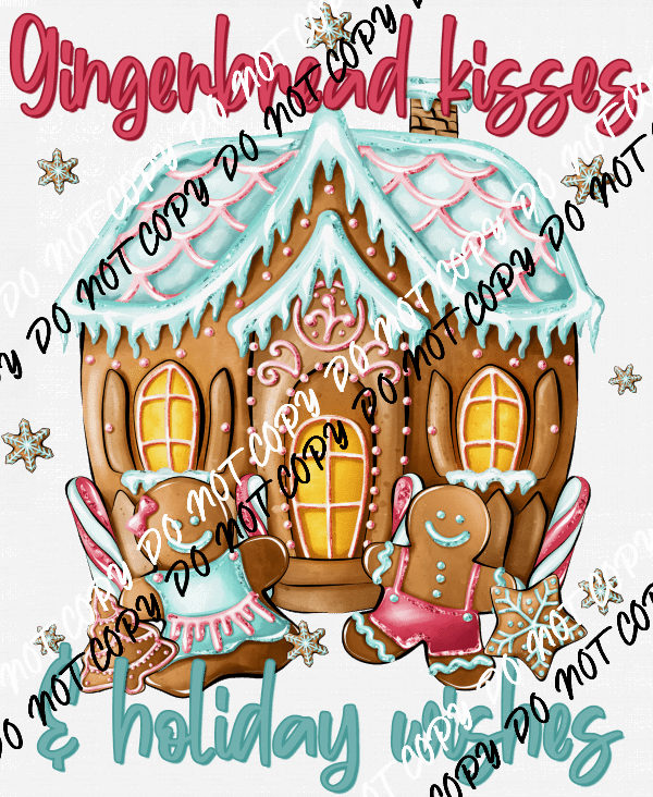 Gingerbread Wishes and Holiday Kisses DTF Transfer - We Print U Press DTF Transfers