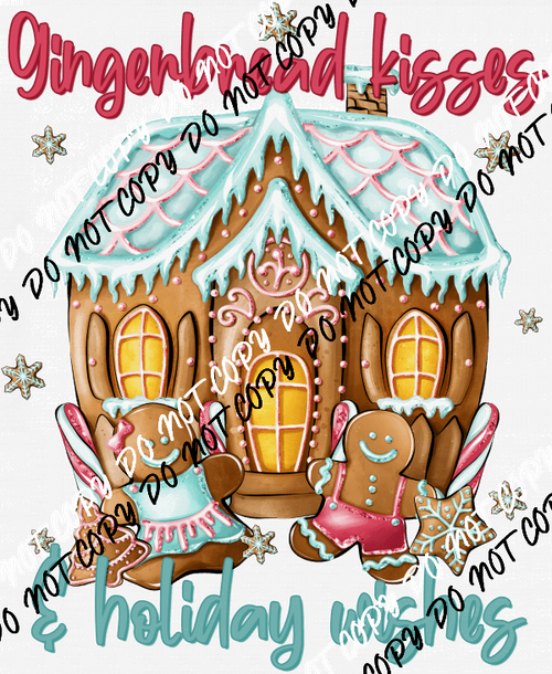 Gingerbread Wishes and Holiday Kisses DTF Transfer - We Print U Press DTF Transfers