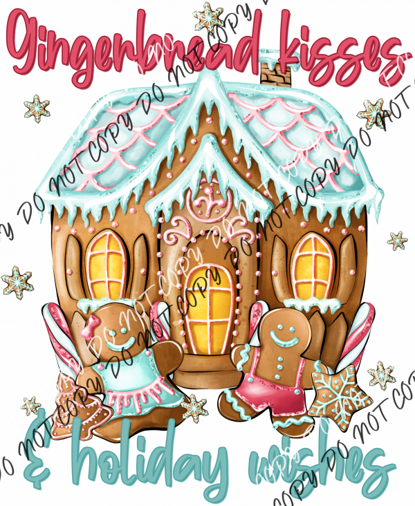 Gingerbread Wishes And Holiday Kisses Dtf Transfer