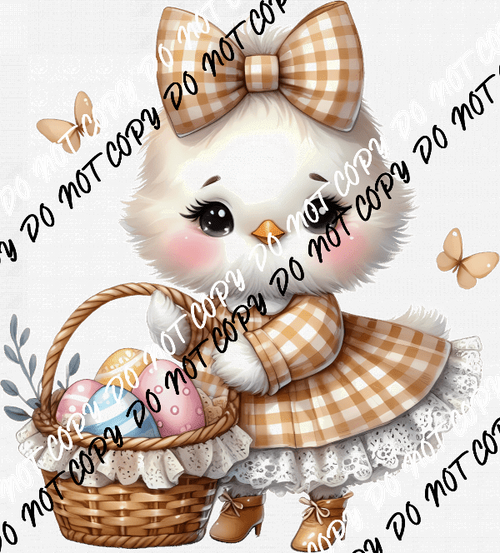 Gingham Easter Chick DTF Transfer - We Print U Press DTF Transfers