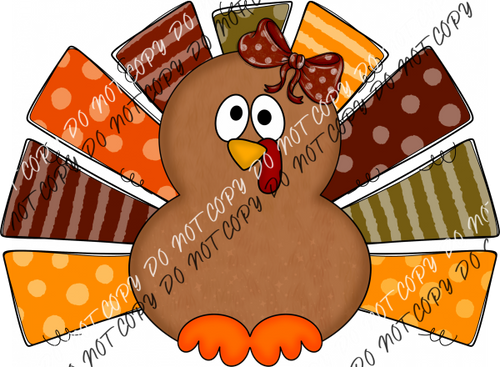 Girl Turkey With Bow Dtf Transfer Rtp Transfers