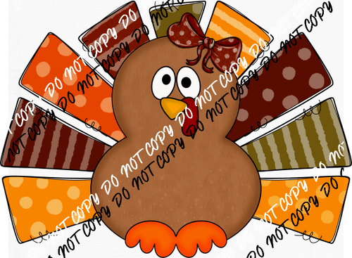 Girl Turkey with Bow DTF Transfer - We Print U Press DTF Transfers