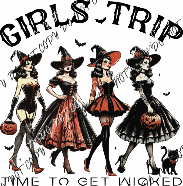 Girls Trip Witchy Pin - Up Squad DTF Transfer - We Print U Press DTF Transfers