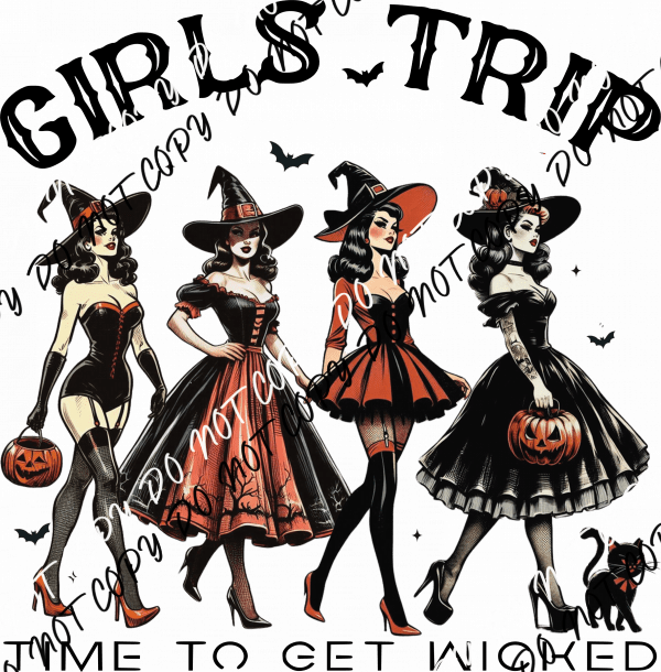 Girls Trip Witchy Pin - Up Squad DTF Transfer - We Print U Press DTF Transfers