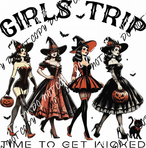 Girls Trip Witchy Pin - Up Squad DTF Transfer - We Print U Press DTF Transfers