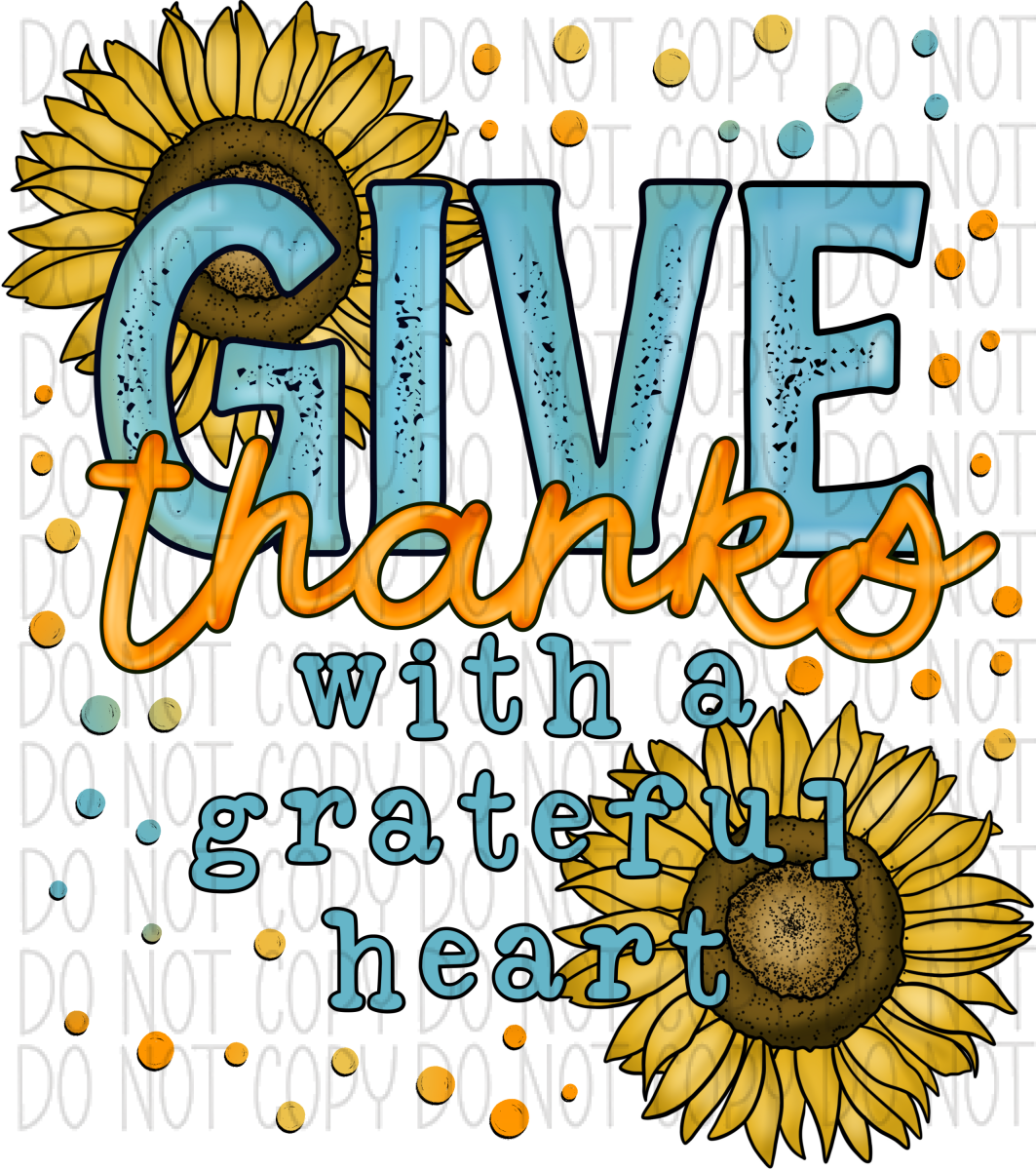 Give Thanks With A Grateful Heart Sunflowers Dtf Transfer Rtp Transfers