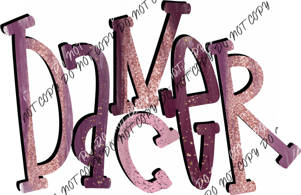 Glitter Dancer Letters DTF Transfer - We Print U Press DTF Transfers