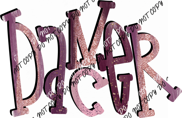 Glitter Dancer Letters DTF Transfer - We Print U Press DTF Transfers