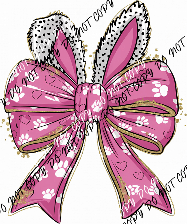 Glitter Easter Bunny Coquette DTF Transfer - We Print U Press DTF Transfers