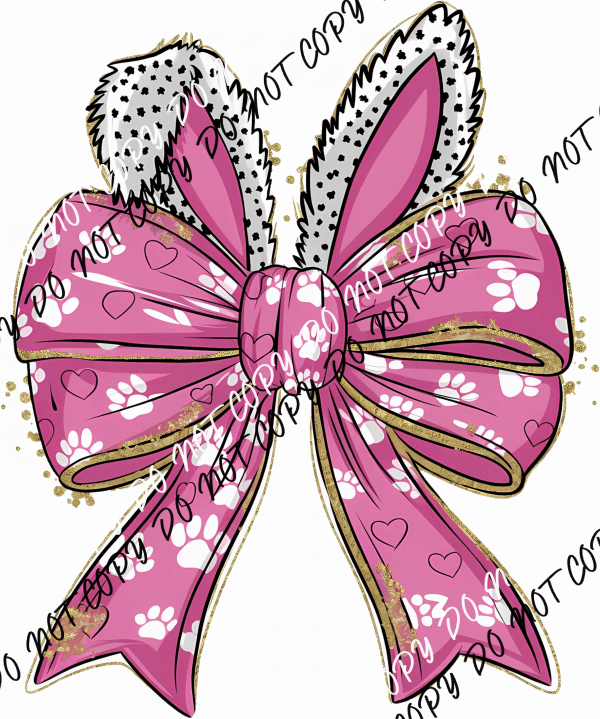Glitter Easter Bunny Coquette DTF Transfer - We Print U Press DTF Transfers