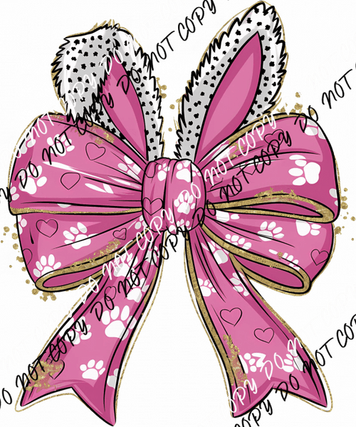 Glitter Easter Bunny Coquette DTF Transfer - We Print U Press DTF Transfers