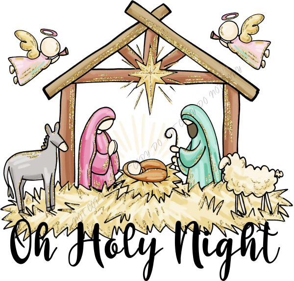 Glitter Nativity Scene DTF Transfer RTP DTF Transfers