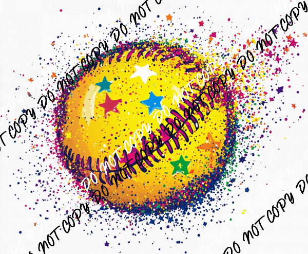Glitter Softball DTF Transfer - We Print U Press DTF Transfers