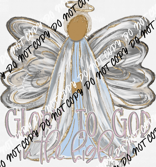 Glory to God in the Highest Angel DTF Transfer - We Print U Press DTF Transfers