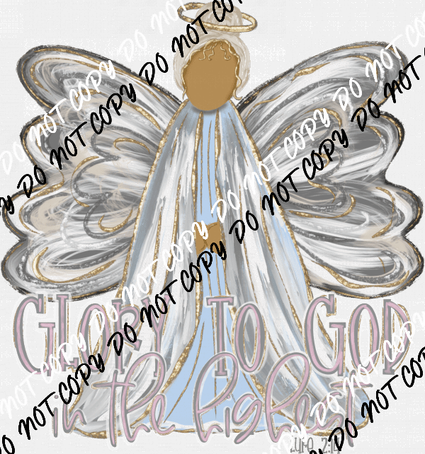 Glory to God in the Highest Angel DTF Transfer - We Print U Press DTF Transfers