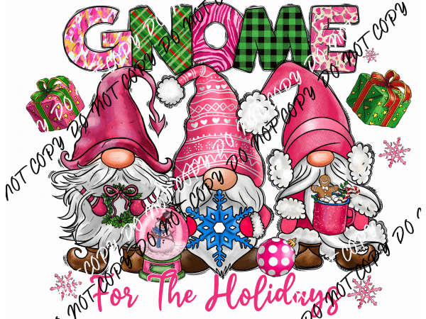 Gnome for the Holidays DTF Transfer - We Print U Press DTF Transfers