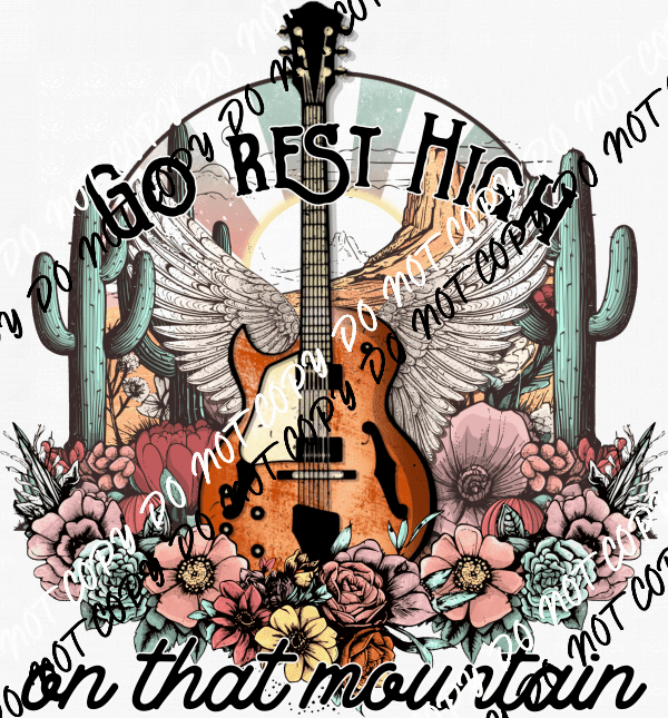 Go Rest High Guitar Scene DTF Transfer - We Print U Press DTF Transfers