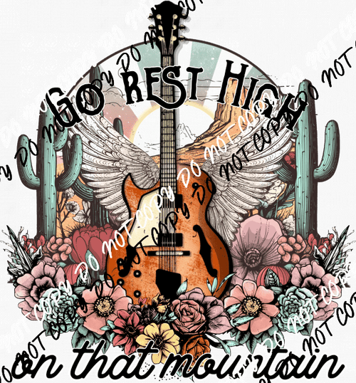 Go Rest High Guitar Scene DTF Transfer - We Print U Press DTF Transfers