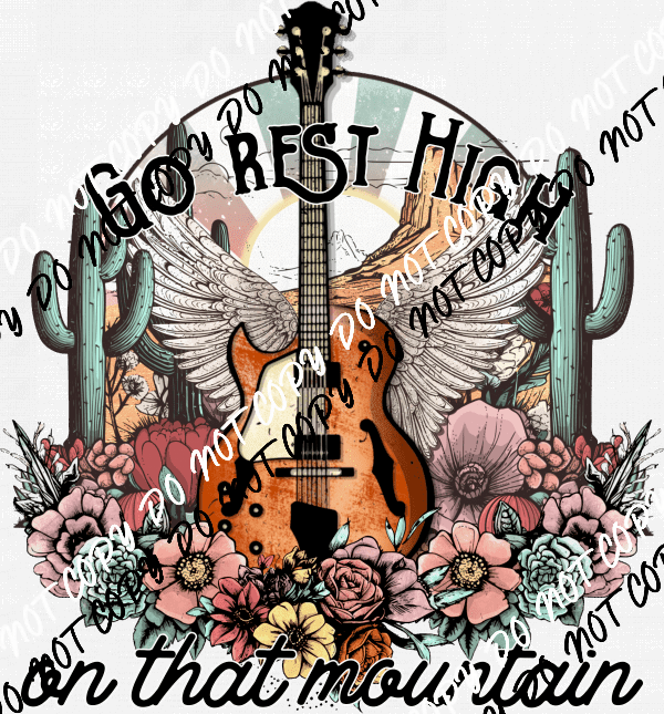 Go Rest High Guitar Scene DTF Transfer - We Print U Press DTF Transfers