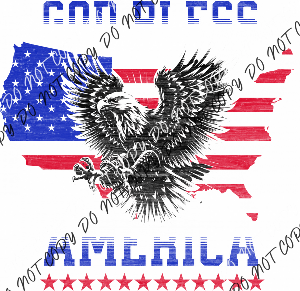 God Bless America Us Flag With Eagle Dtf Transfer Rtp Transfers