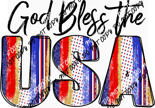 God Bless the USA DTF Transfer - We Print U Press DTF Transfers