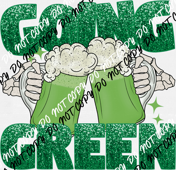 Going Green Mugs faux sequin DTF Transfer - We Print U Press DTF Transfers