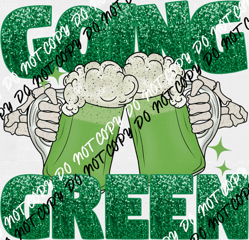 Going Green Mugs faux sequin DTF Transfer - We Print U Press DTF Transfers