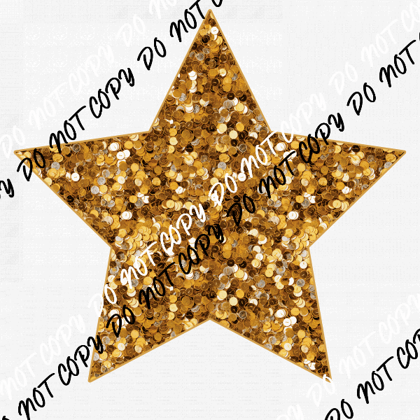 Gold Star faux sequin DTF Transfer - We Print U Press DTF Transfers