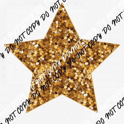 Gold Star faux sequin DTF Transfer - We Print U Press DTF Transfers