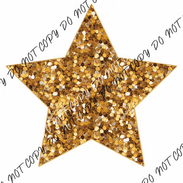 Gold Star Faux Sequins Dtf Transfer Transfers