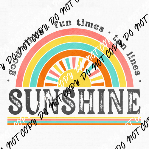 Good Vibes Sunshine DTF Transfer - We Print U Press DTF Transfers