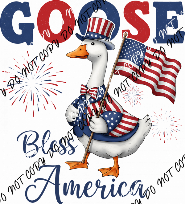GOOSE BLESS AMERICA DTF TRANSFER - We Print U Press DTF Transfers