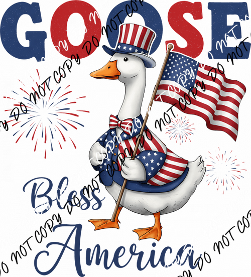 GOOSE BLESS AMERICA DTF TRANSFER - We Print U Press DTF Transfers