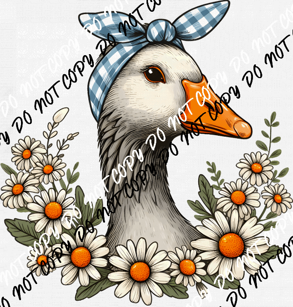 Goose with Daisies DTF Transfer - We Print U Press DTF Transfers