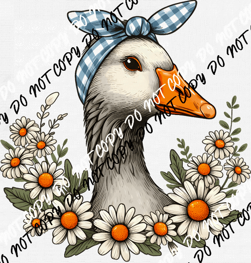 Goose with Daisies DTF Transfer - We Print U Press DTF Transfers