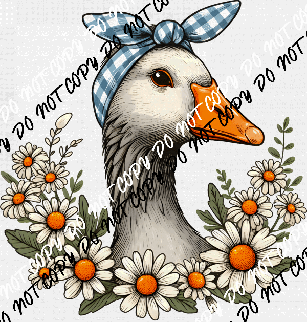 Goose with Daisies DTF Transfer - We Print U Press DTF Transfers