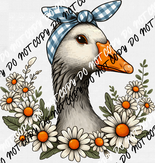 Goose with Daisies DTF Transfer - We Print U Press DTF Transfers