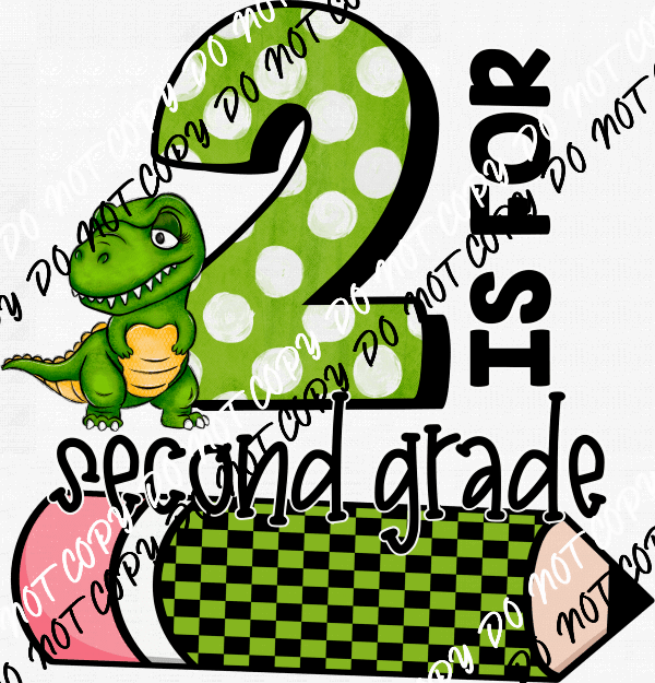 Grade 1 - 5 Dinosaur Green DTF Transfer (See Grade Options) - We Print U Press DTF Transfers