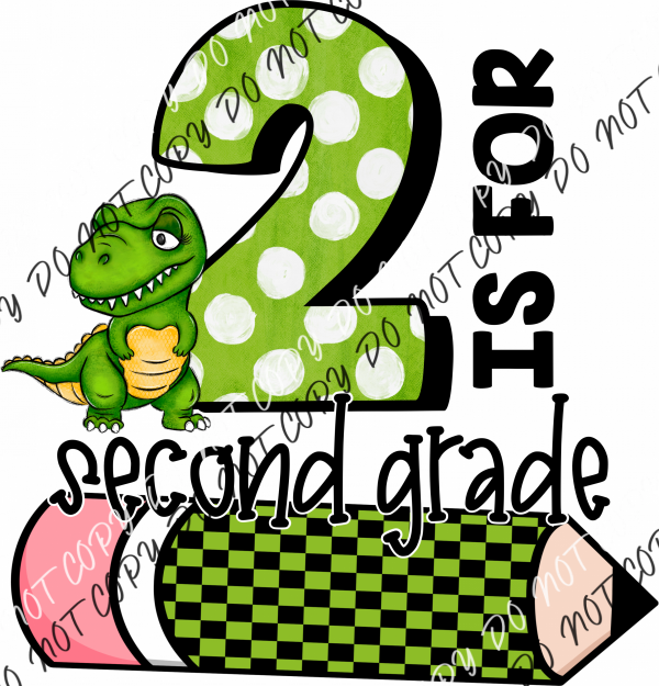 Grade 1-5 Dinosaur Green Dtf Transfer (See Options) Infant 5” / Second Rtp Transfers