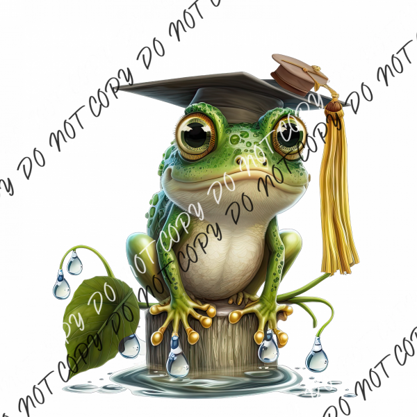 Graduate Frog Watercolor Dtf Transfer