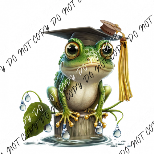 Graduate Frog Watercolor Dtf Transfer