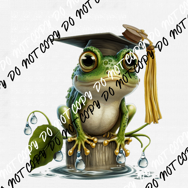 Graduate Frog Watercolor DTF Transfer - We Print U Press DTF Transfers