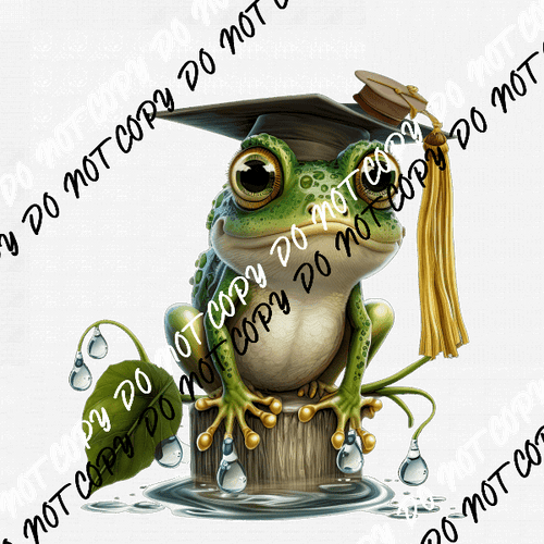 Graduate Frog Watercolor DTF Transfer - We Print U Press DTF Transfers