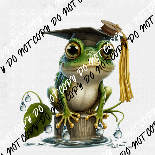 Graduate Frog Watercolor DTF Transfer - We Print U Press DTF Transfers