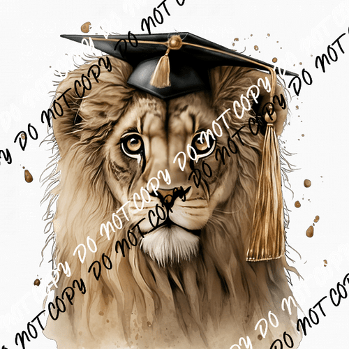 Graduate Lion Watercolor DTF Transfer - We Print U Press DTF Transfers