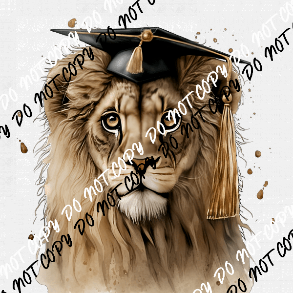 Graduate Lion Watercolor DTF Transfer - We Print U Press DTF Transfers