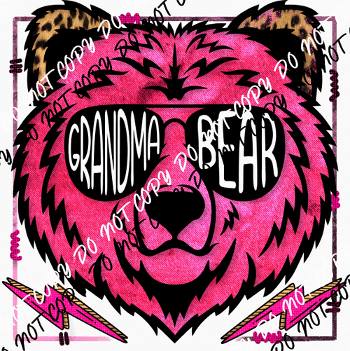 Grandma Bear Pink DTF Transfer - We Print U Press DTF Transfers