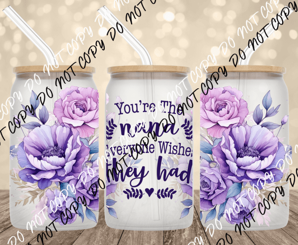 Grandparent UV transfer for 16 oz Glass Can - We Print U Press DTF Transfers