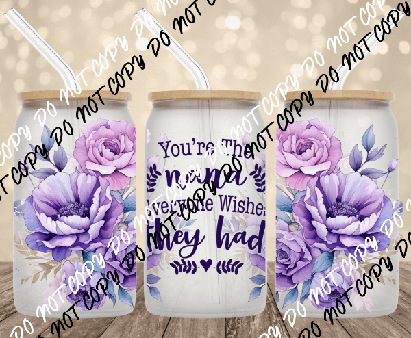Grandparent UV transfer for 16 oz Glass Can - We Print U Press DTF Transfers