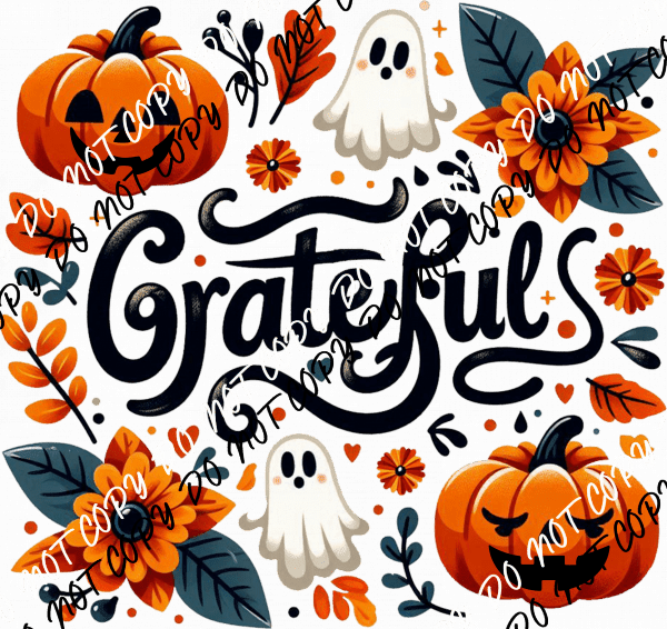 Grateful Halloween Floral DTF Transfer - We Print U Press DTF Transfers